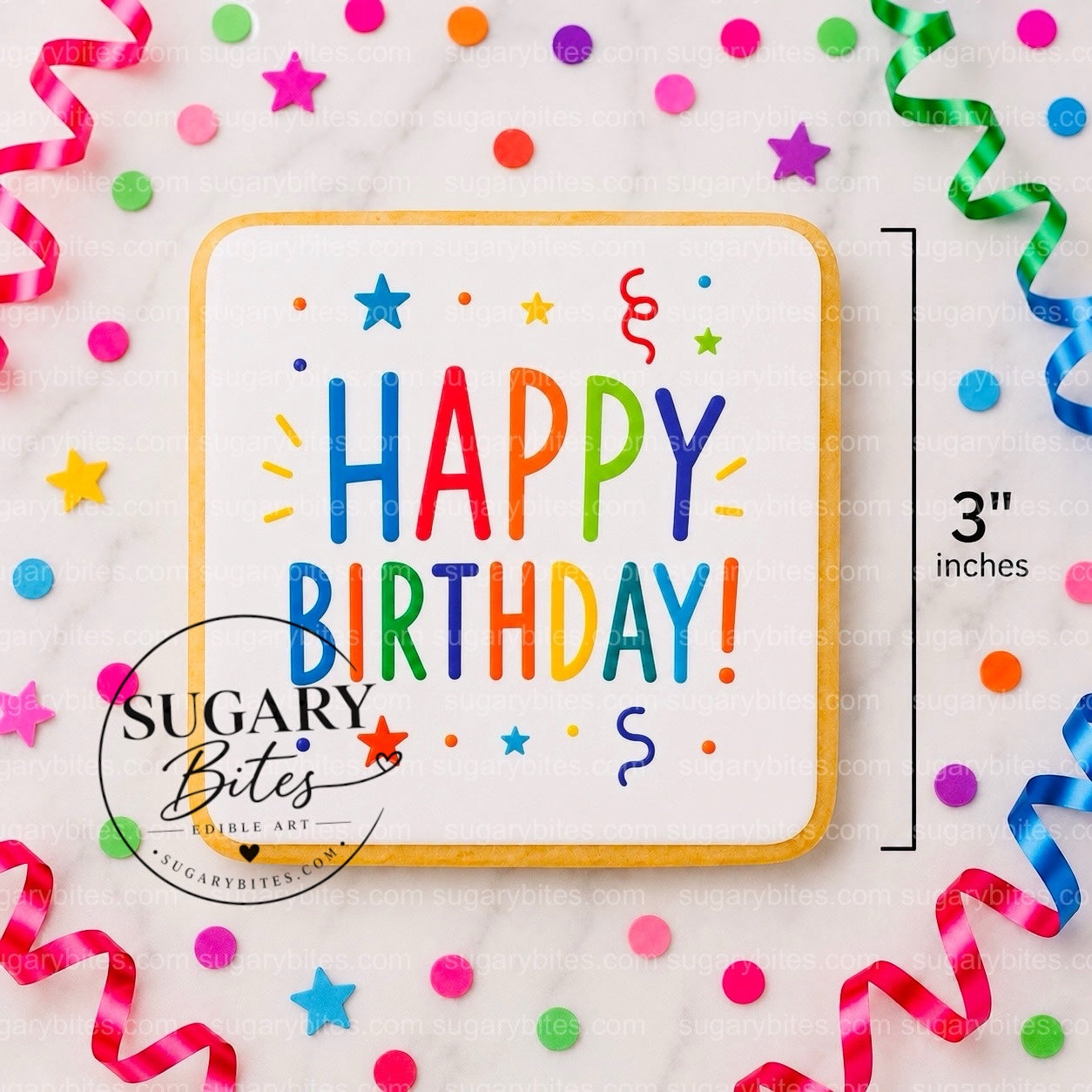 Happy Birthday Cookies – Set of 12 Printed 3” Birthday Cookie Favors, Individually Wrapped