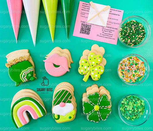 St Patrick’s Day Cookie Decorating Kit, St. Patrick’s Day DIY Cookie Kit, **INCLUDES 24 ITEMS** (Large Cookies), Included Deluxe Sprinkles