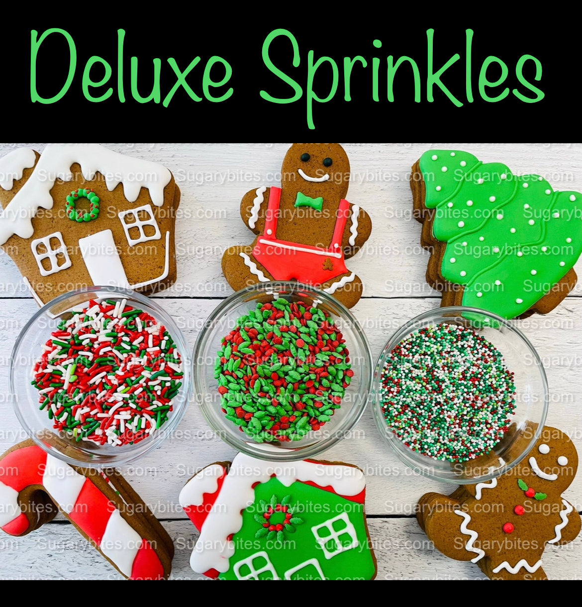 Gingerbread Cookie Decorating Kit, Christmas DIY Cookie Kit, (Large Cookies), ***INCLUDES 24 ITEMS***With 4 Icing Bags & 3 Deluxe Sprinkles!