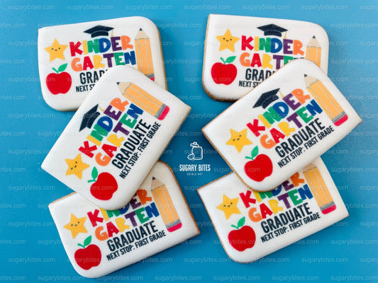 Kindergarten Cookies, Kindergarten Graduation Gift, Edible Photo Cookies, (Includes 12 Cookies), Kindergarten favors, Kindergarten Grad.