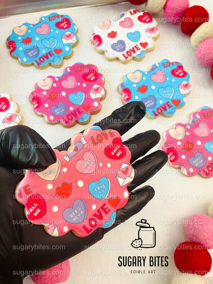 Valentine’s Day Cookie Set, Frenchie Cookie Set, Valetines Gift,**SET of 12 Cookies**