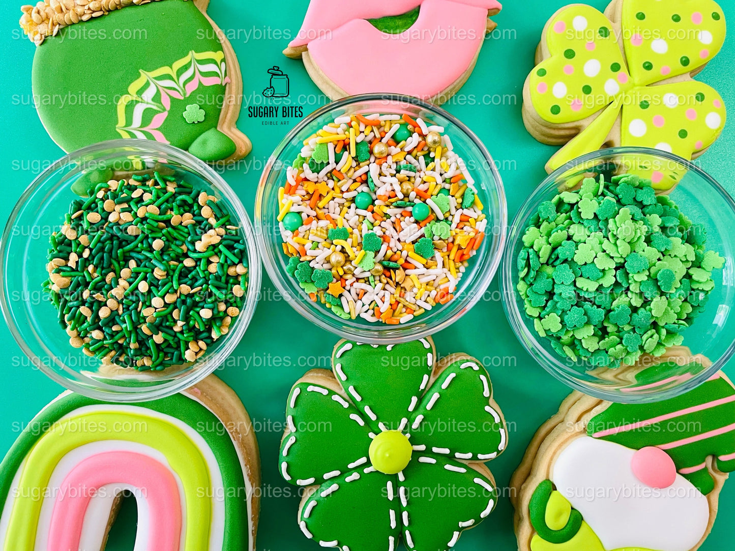 St Patrick’s Day Cookie Decorating Kit, St. Patrick’s Day DIY Cookie Kit, **INCLUDES 24 ITEMS** (Large Cookies), Included Deluxe Sprinkles