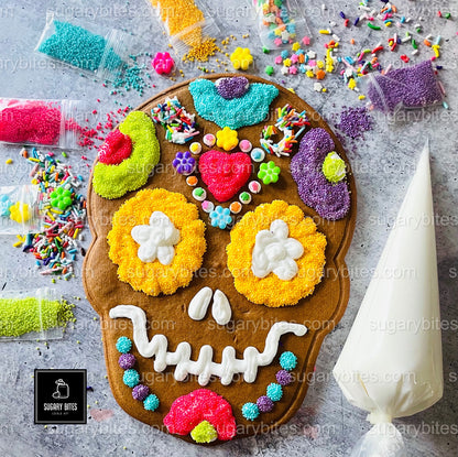 Sugar Skull Cookies, ****11 INCHES Giant Sugar Skull Cookies**** Day of the Dead Skull Cookies!!!