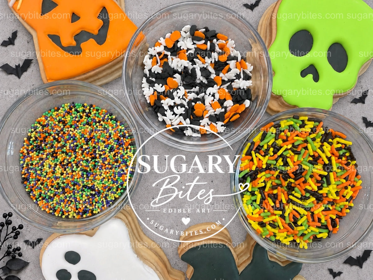 Halloween Cookie Decorating Kit, DIY Cookie Kit, 12 Undecorated Cookies, Royal Icing & Sprinkles, Kids' Halloween Party Activity, Fall Gifts