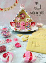 Load image into Gallery viewer, Valentines House Cookie Decorating Kit, (Large Cookies), ***INCLUDES 31 ITEMS***W/ 5 Icing Bags &amp; 11 Deluxe Sprinkles… 3 different FLAVORS!!

