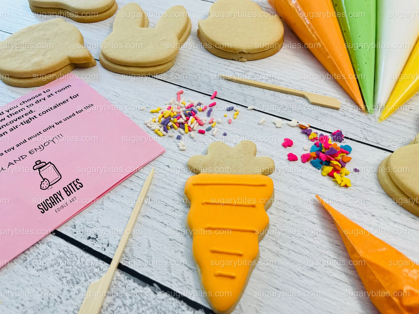 Easter Cookie Decorating Kit, Easter DIY Cookie Kit, **INCLUDES 25 ITEMS** (Large Cookies), Included Deluxe Sprinkles