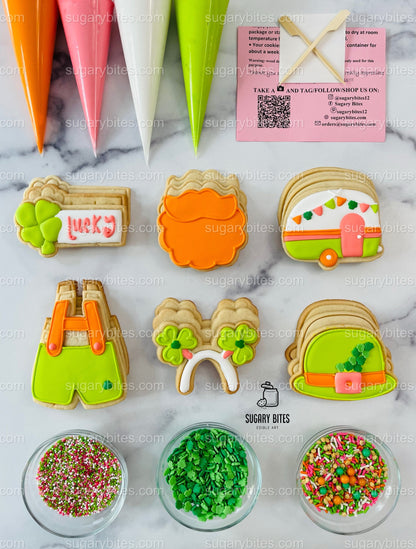 St. Patricks Cookie Decorating Kit, DIY St. Patricks Sugar Cookie Decorating Kit, **INCLUDES 24 ITEMS**, Large Cookies)… w/ Deluxe Sprinkles