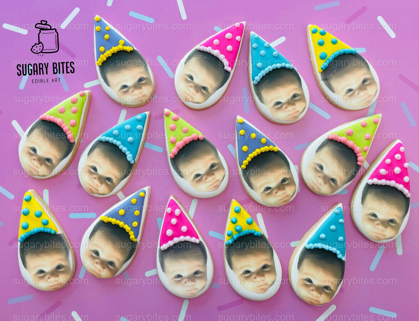 Personalized Face Cookies, Birthday Cookies, Unique Custom Birthday Cookies For Any Events… Set of 12 Custom Face Edible Photo Cookies