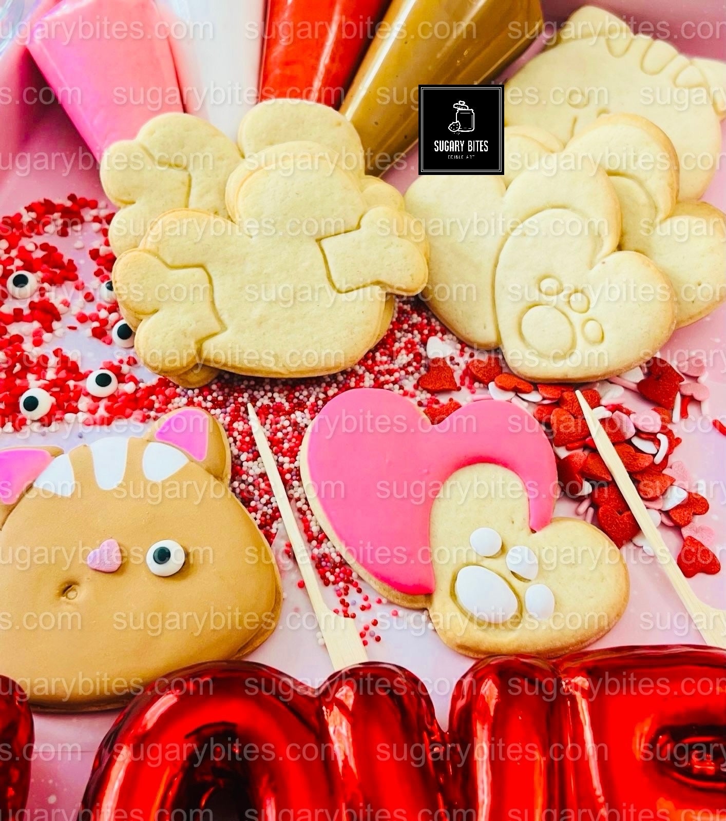 Valentine’s Day Cookie Decorating Kit, DIY Valentine’s Day Cookie Kit, **INCLUDES 24 ITEMS**(Large Cookies), Family Fun Treat,Valentine Gift