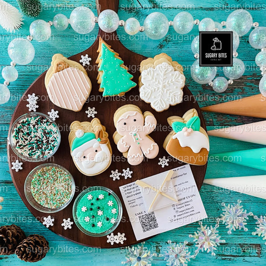 Winter Cookie Kit, Christmas Cookie Decorating Kit – DIY Holiday Sugar Cookies, (Large Cookies) ***INCLUDES 25 ITEMS*** With 5 Icing Bags & 3 Deluxe Sprinkle!!