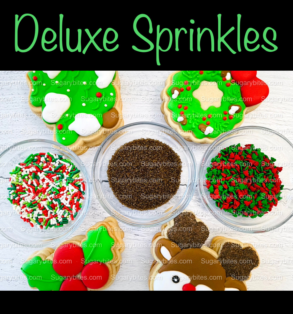 Christmas Cookie Decorating Kit, Christmas DIY Cookie Kit, (Large Cookies), ***INCLUDES 25 ITEMS*** With 5 Icing Bags & 3 Deluxe Sprinkles!