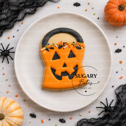 Halloween Pumpkin Cookie Favors – 12 Hand-Decorated Royal Icing Cookies | Individually Wrapped