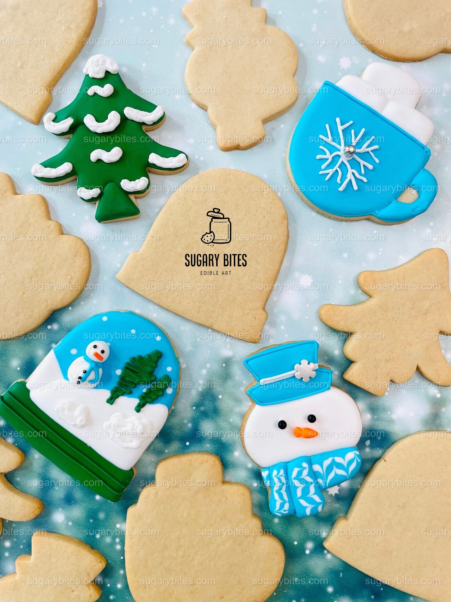 Winter Cookie Decorating Kit, Winter DIY Cookie Kit, (Large Cookies) ***INCLUDES 24 ITEMS*** With 4 Icing Bags & 3 Deluxe Sprinkle!!