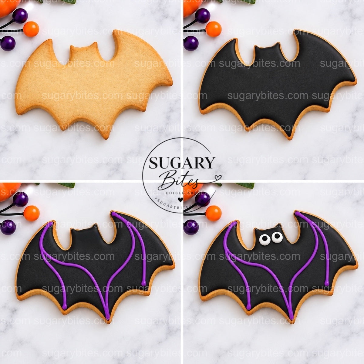 Halloween Cookie Decorating Kit, 12 Large Cookies, Royal Icing, Sprinkles, DIY Family Activity