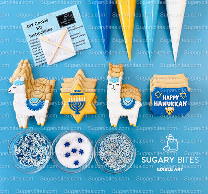 Hanukkah Cookie Decorating Kit, DIY Cookie Kit, (Large Cookies) ***INCLUDES 24 ITEMS*** With 4 Icing Bags & 3 Deluxe Sprinkle!