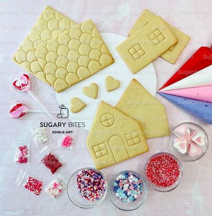 Valentines House Cookie Decorating Kit, (Large Cookies), ***INCLUDES 31 ITEMS***W/ 5 Icing Bags & 11 Deluxe Sprinkles… 3 different FLAVORS!!