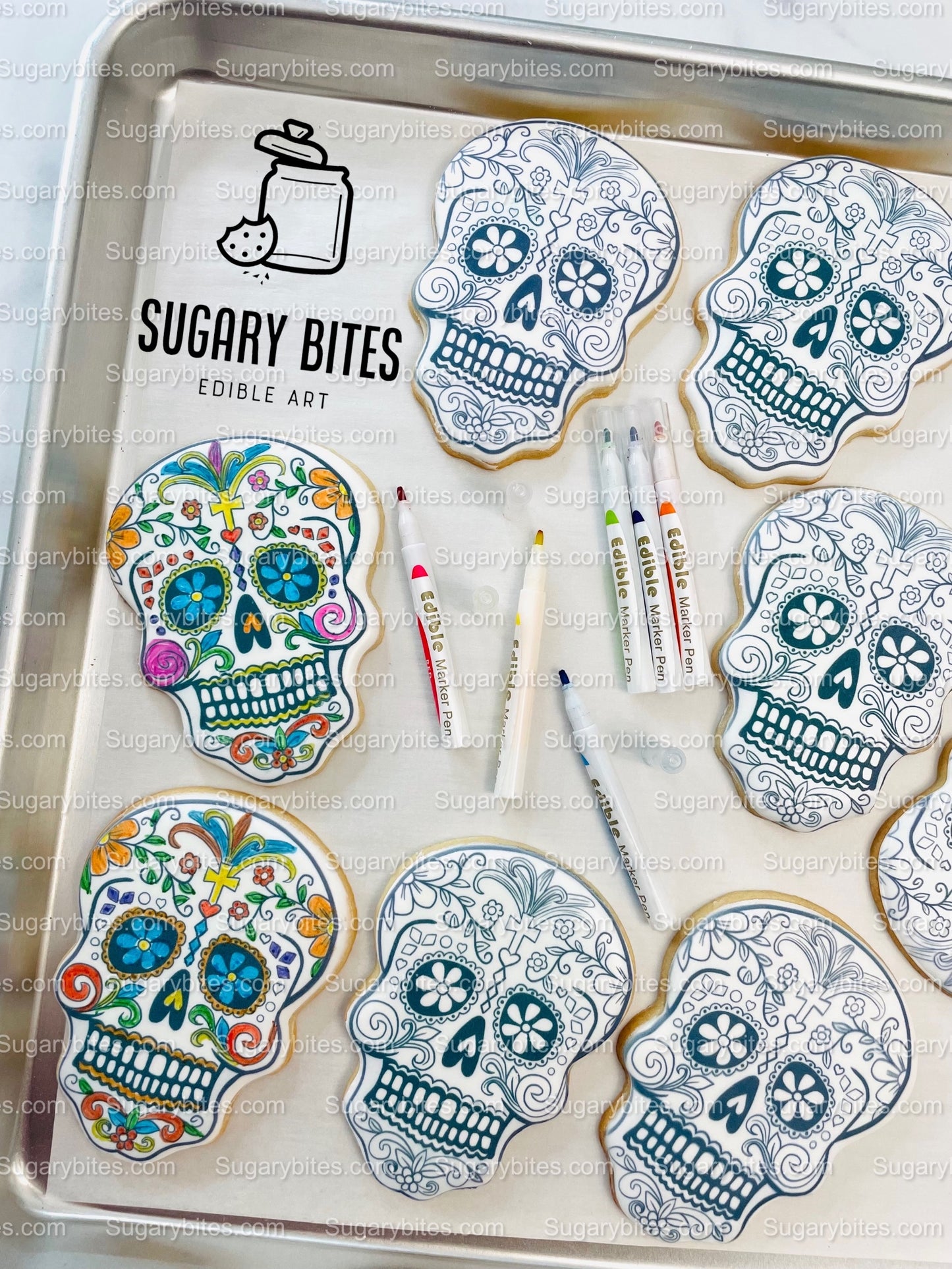 Halloween Cookies, Cookie Coloring Kit 6 or 12 Cookies with 6 Edible Ink Markers!