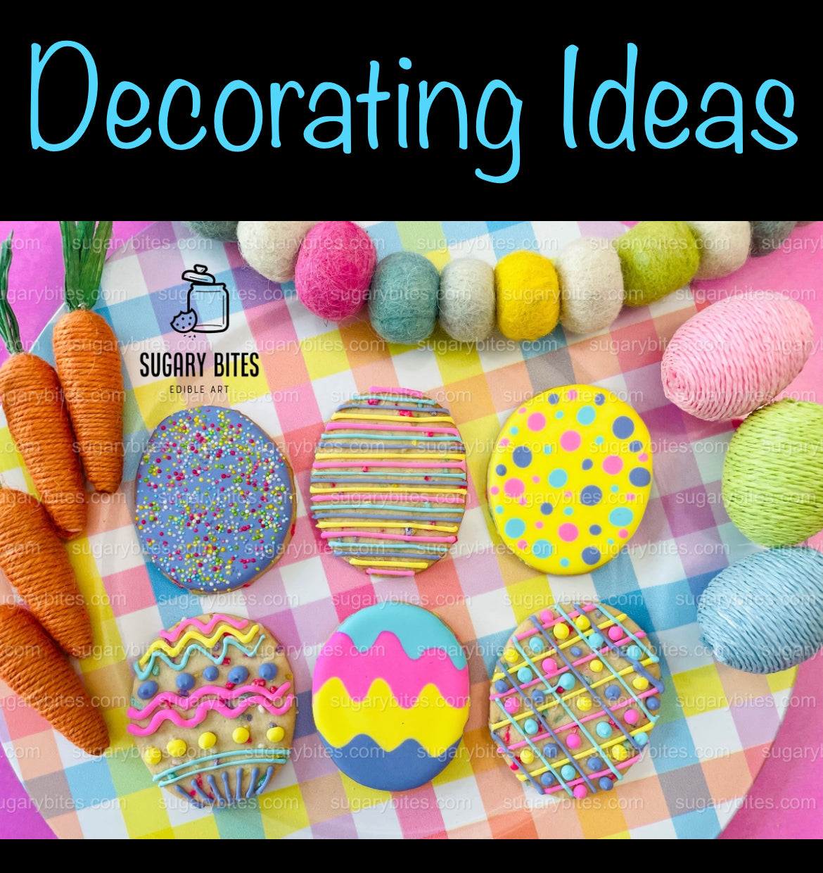 Easter Cookie Decorating Kit, DIY Spring Sugar Cookie Decorating Kit, **INCLUDES 24 ITEMS**, (Large Cookies)… with Deluxe Sprinkles!!!