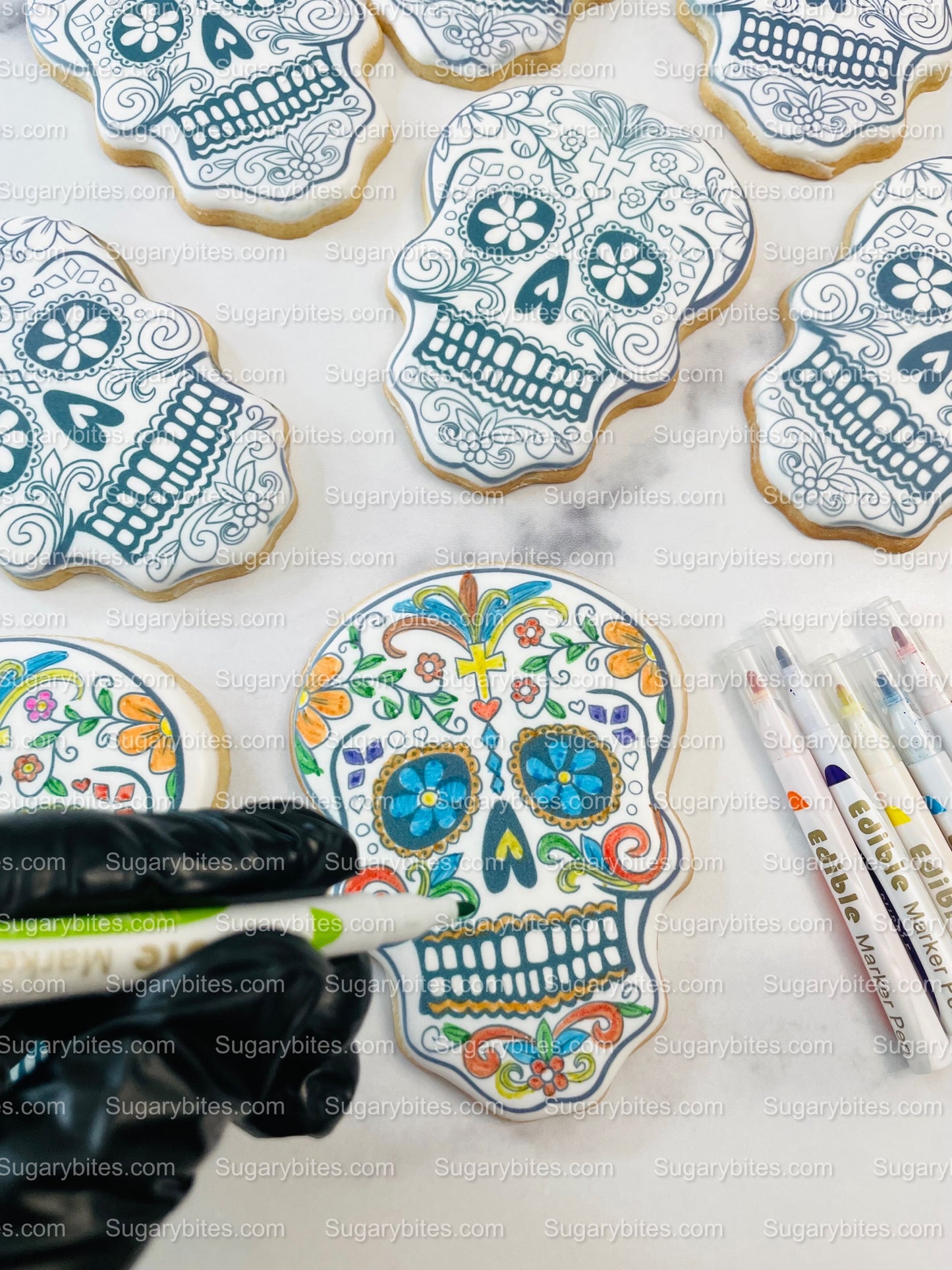 Halloween Cookies, Cookie Coloring Kit 6 or 12 Cookies with 6 Edible Ink Markers!