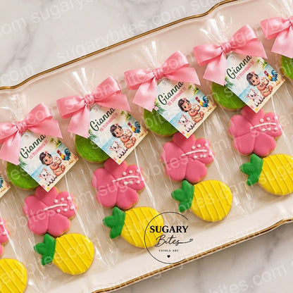 Moana-Inspired Mini Cookie Favor Bags – Set of 12 Personalized Birthday Favors | Island Princess Inspired | Tropical Island Birthday |