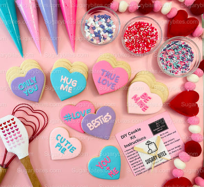 Valentine’s Day Cookie Decorating Kit, Heart DIY Cookie Kit, **INCLUDES 24 ITEMS** (Large Cookies), Deluxe Sprinkles Included!!!
