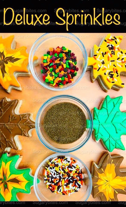 Fall Cookie Decorating Kit, Fall DIY Cookie Kit, ***INCLUDES 24 ITEMS*** (Large Cookies) … With 4 Icing Bags and Deluxe Sprinkles!