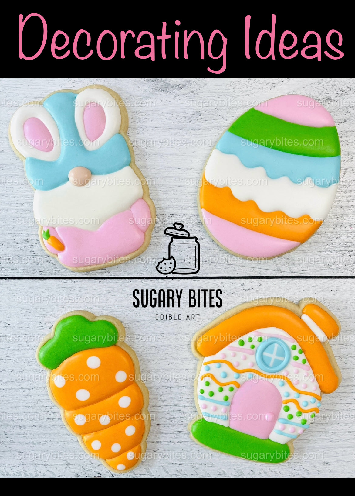 Easter Cookie Decorating Kit, Easter Spring DIY Sugar Cookie Kit, **INCLUDES 24 ITEMS**, (Extra Large Cookies) With 5 Icing Bags!!!