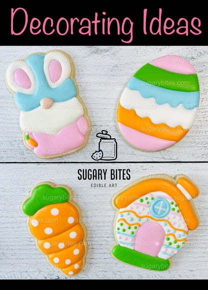 Easter Cookie Decorating Kit, Easter Spring DIY Sugar Cookie Kit, **INCLUDES 24 ITEMS**, (Extra Large Cookies) With 5 Icing Bags!!!