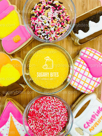 Camping Cookie Decorating Kit, Campfire Cookies, S’more Cookies, (Large Cookies)**INCLUDES 24 ITEMS** With 4 Icing Bags & 3 Deluxe Sprinkle!