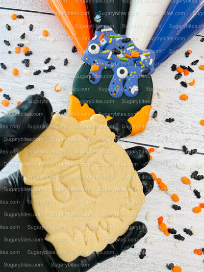 Halloween Cookie Decorating Kit, DIY Cookie Kit, (Large Cookies) ***INCLUDES 24 ITEMS*** With 4 Icing Bags & 3 Deluxe Sprinkle!