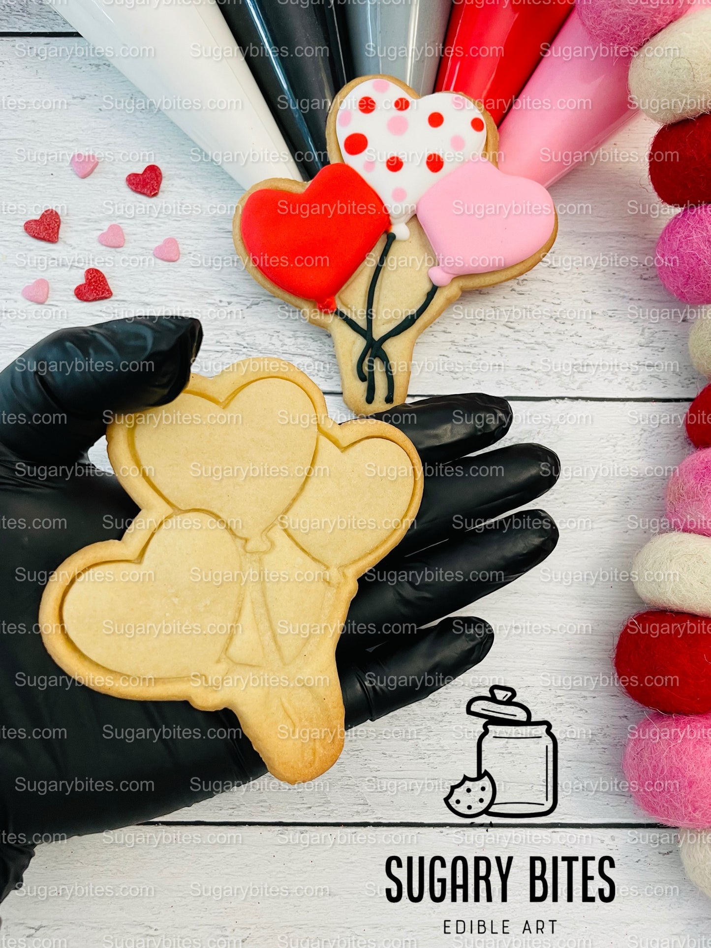 Valentines Cookie Decorating Kit, DIY Cookie Kit, **INCLUDES 25 ITEMS** (Large Cookies), Deluxe Sprinkles Included & 5 Icing Bags!!