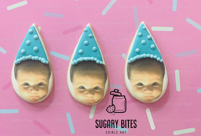 Personalized Face Cookies, Birthday Cookies, Unique Custom Birthday Cookies For Any Events… Set of 12 Custom Face Edible Photo Cookies