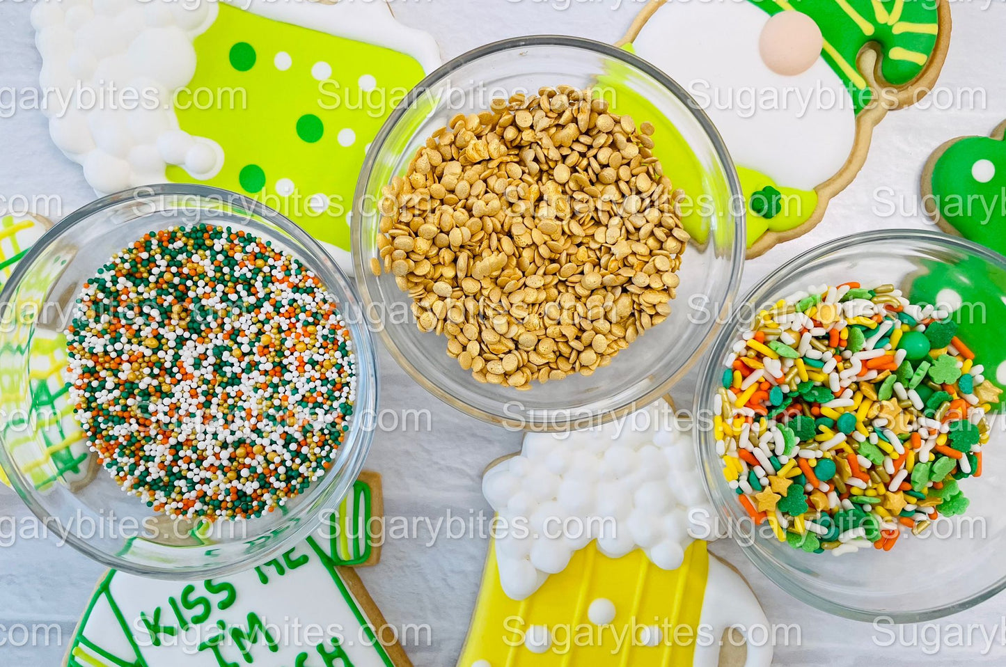 St Patricks Day Cookie Decorating Kit St. Patrick’s Day DIY Cookie Kit, **INCLUDES 24 ITEMS** (Large Cookies), Included Deluxe Sprinkles