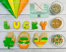 Load image into Gallery viewer, St Patrick’s Day Cookie Decorating Kit, St. Patrick’s Day DIY Cookie Kit, **INCLUDES 26 ITEMS** , Included Deluxe Sprinkles
