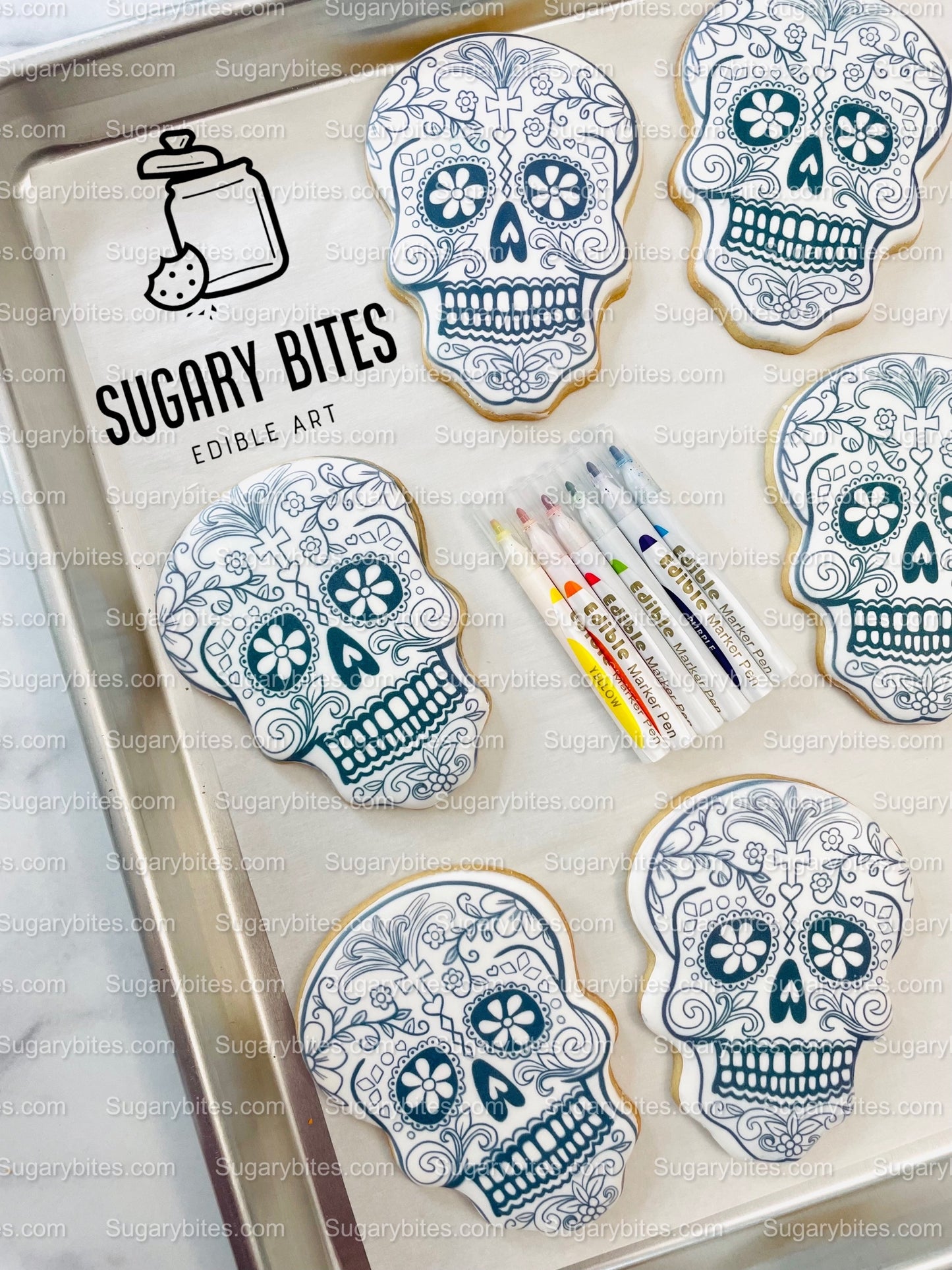Halloween Cookies, Cookie Coloring Kit 6 or 12 Cookies with 6 Edible Ink Markers!