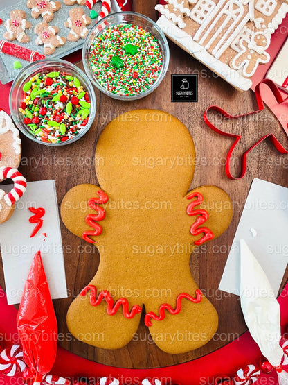GIANT 11-Inch Gingerbread Man DIY Cookie Decorating Kit | GIANT Gingerbread Man Cookie Decorating Kit – Perfect Christmas Activity!