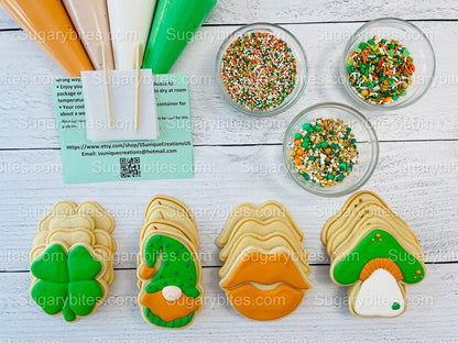 St Patricks Day Cookie Decorating Kit St. Patrick’s Day DIY Cookie Kit, **INCLUDES 23 ITEMS** (Large Cookies), Included Deluxe Sprinkles