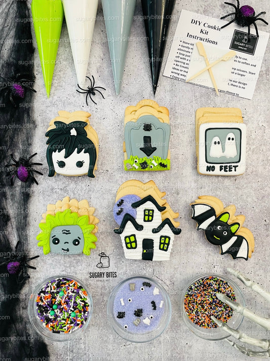 Halloween Cookie Decorating Kit, DIY Cookie Kit, (Large Cookies) ***INCLUDES 24 ITEMS*** With 4 Icing Bags & 3 Deluxe Sprinkle!!