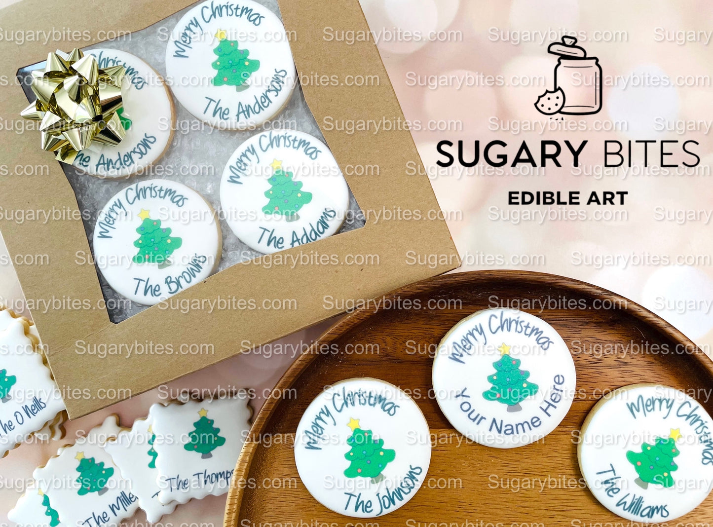 Edible Photo Cookie, Set of 12 Personalized Last Name or Name Edible Cookies, Customizable Printed Cookies, Highly Detailed Edible Image!