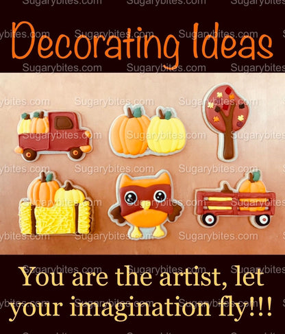 Fall Cookie Decorating Kit, Fall DIY Decorating Cookies Kit, (Large Cookies), **INCLUDES 24 ITEMS**, with 4 Icing Bags and 3 Sprinkles!!!…with FREE SHIPPING!!!