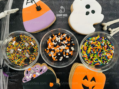Halloween Cookie Decorating Kit, DIY Cookie Kit, (Large Cookies) ***INCLUDES 24 ITEMS*** With 4 Icing Bags & 3 Deluxe Sprinkles!!!