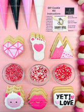 Load image into Gallery viewer, Valentines Cookie Decorating Kit, Heart DIY Cookie Kit, **INCLUDES 24 ITEMS** (Large Cookies), Deluxe Sprinkles Included!!!
