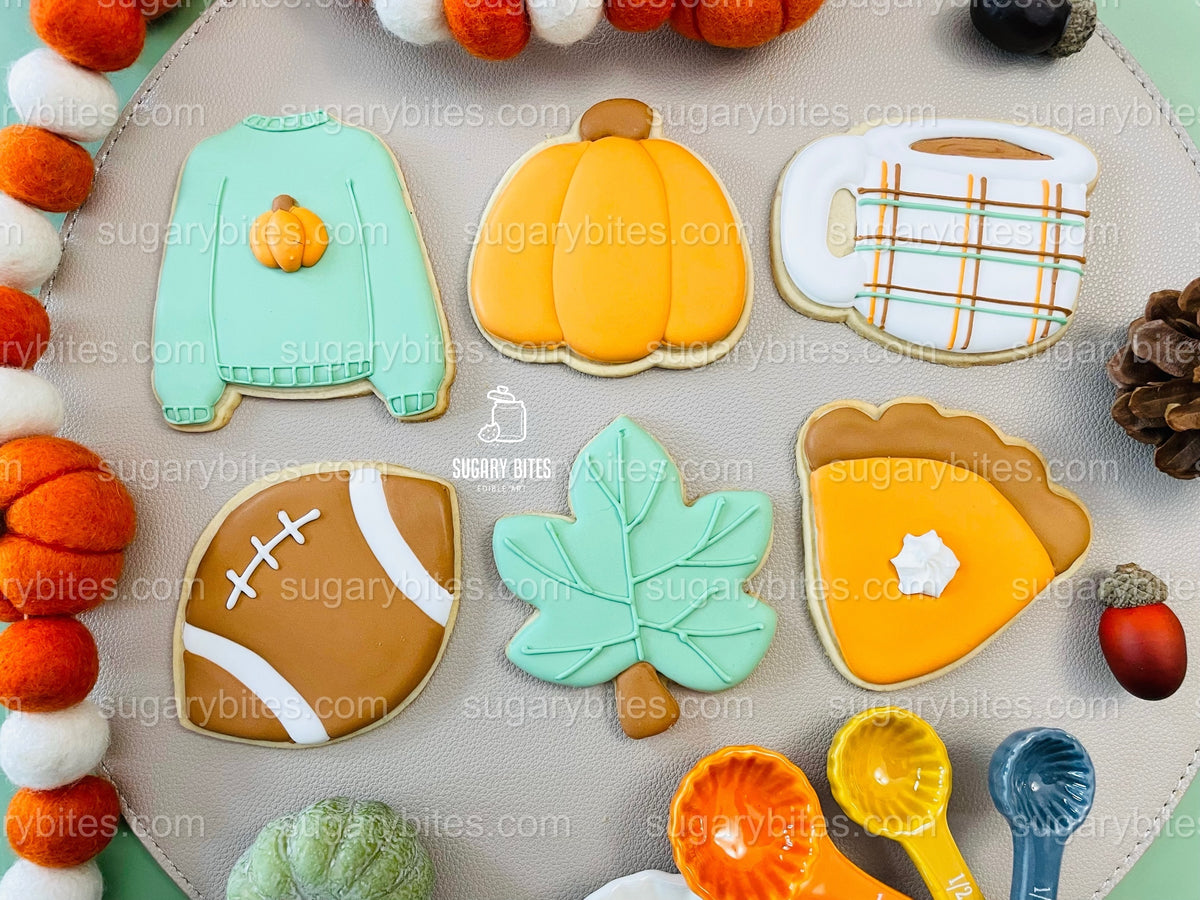 Fall Cookie Decorating Kit – Pumpkin, Pie & Football DIY Cookie Kit