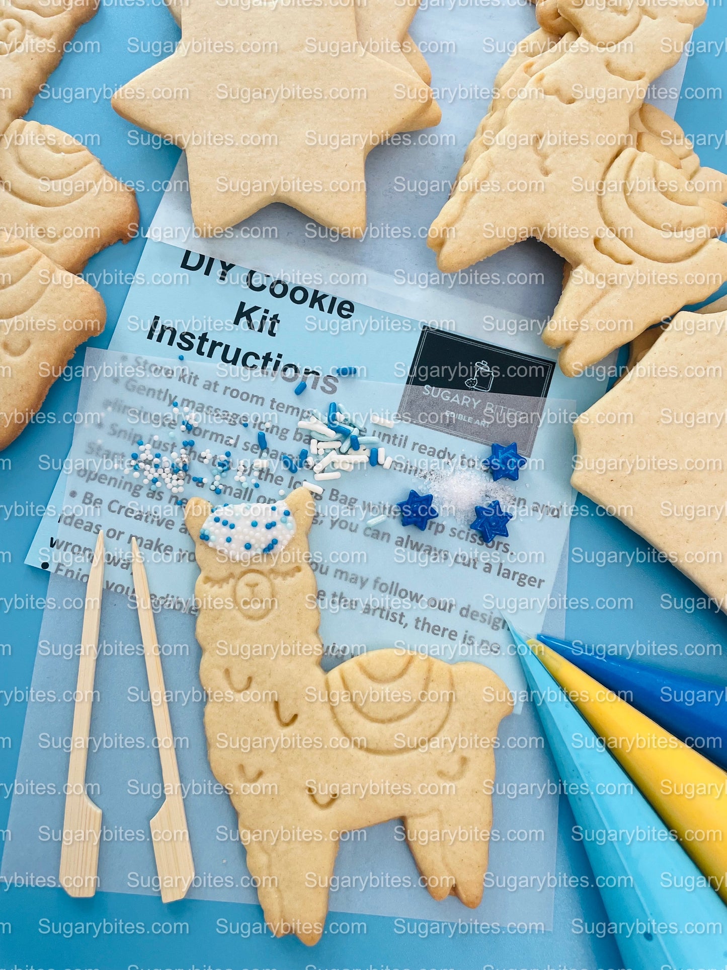 Hanukkah Cookie Decorating Kit, DIY Cookie Kit, (Large Cookies) ***INCLUDES 24 ITEMS*** With 4 Icing Bags & 3 Deluxe Sprinkle!