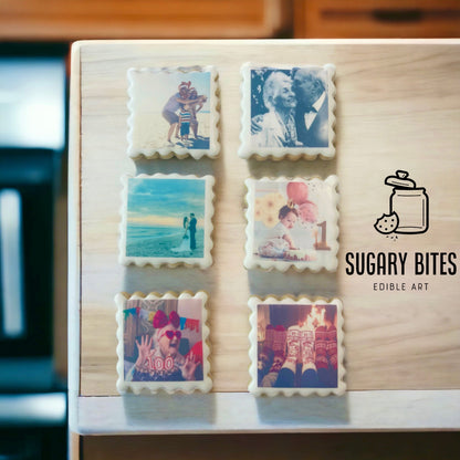 Edible Photo Cookies, Set of 12 Personalized Edible Photo Cookies, Customizable Printed Vanilla Sugar Cookie, Highly Detailed Edible Image!