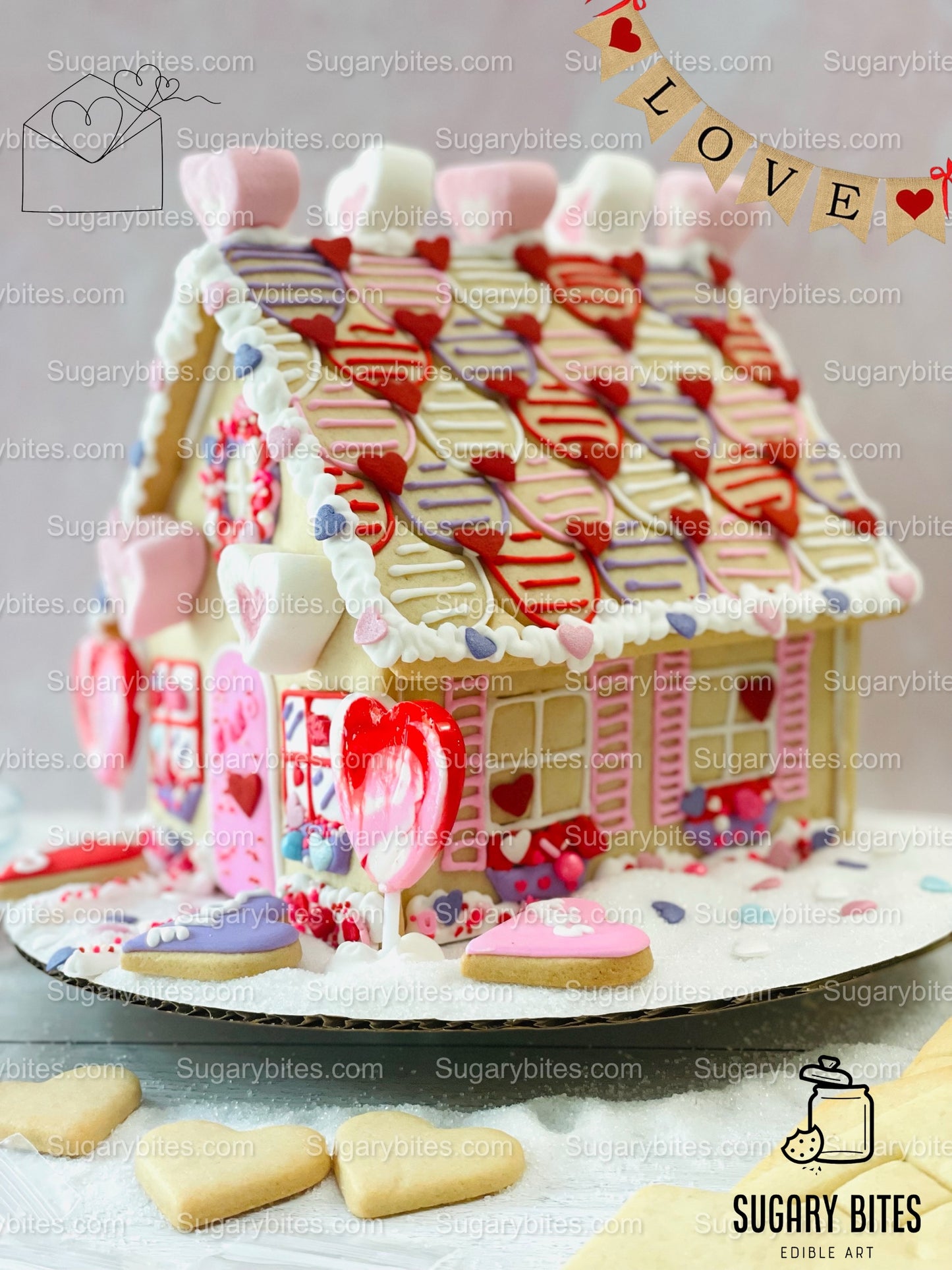 Valentines House Cookie Decorating Kit, (Large Cookies), ***INCLUDES 31 ITEMS***W/ 5 Icing Bags & 11 Deluxe Sprinkles… 3 different FLAVORS!!