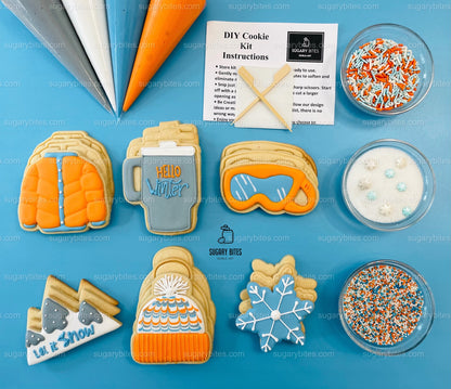 Winter Cookie Decorating Kit, Winter DIY Cookie Kit, (Large Cookies) ***INCLUDES 24 ITEMS*** With 4 Icing Bags & 3 Deluxe Sprinkle!!