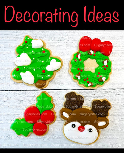 Christmas Cookie Decorating Kit, Christmas DIY Cookie Kit, (Large Cookies), ***INCLUDES 25 ITEMS*** With 5 Icing Bags & 3 Deluxe Sprinkles!