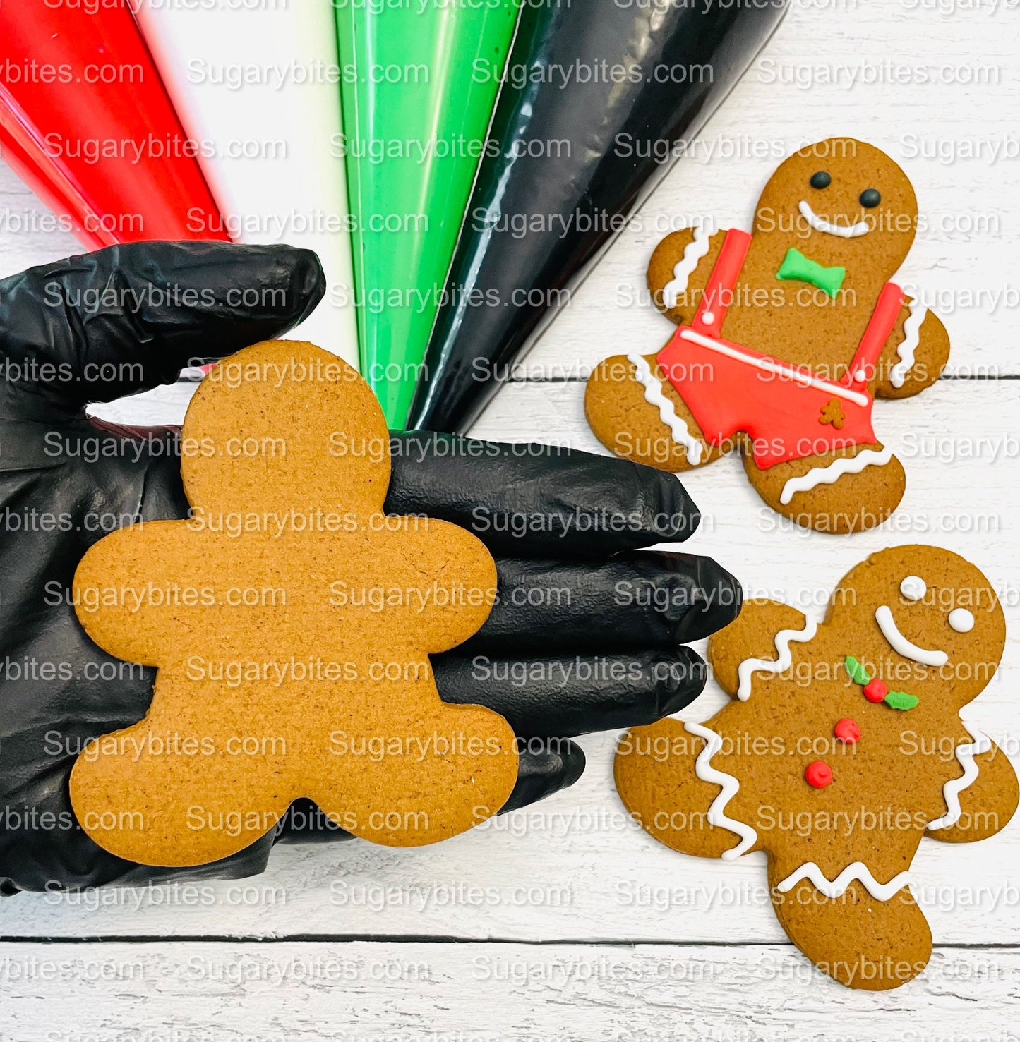 Gingerbread Cookie Decorating Kit, Christmas DIY Cookie Kit, (Large Cookies), ***INCLUDES 24 ITEMS***With 4 Icing Bags & 3 Deluxe Sprinkles!