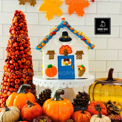 Fall Gingerbread House Cookie Decorating Kit, DIY Cookie Kit, (Large Cookies), ***INCLUDES 30 ITEMS***With 5 Icing Bags & 11 Deluxe Sprinkles